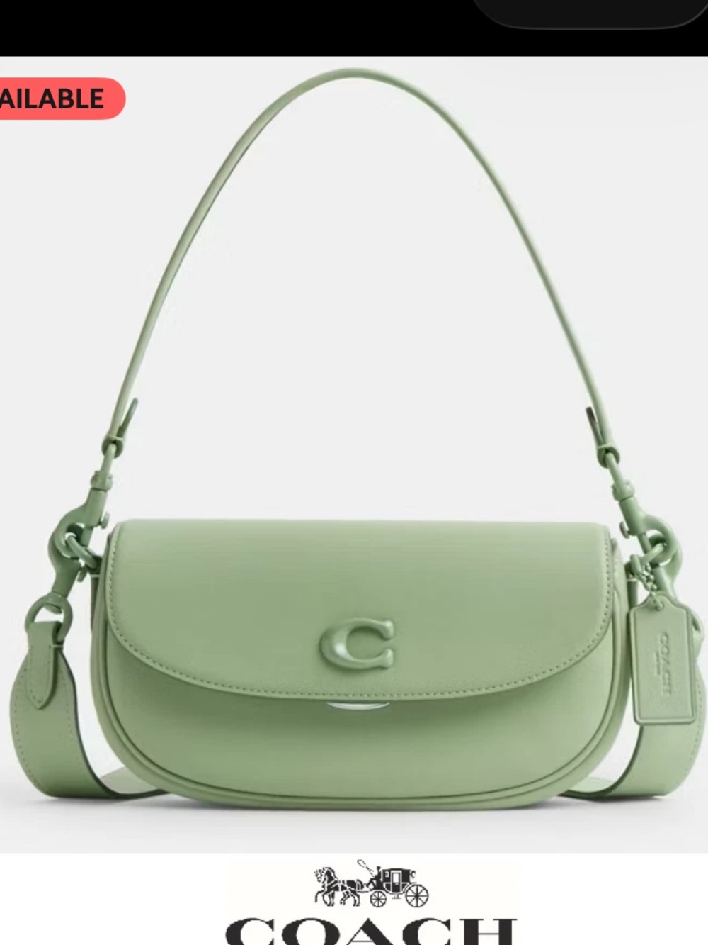Emmy Saddle Bag Coach Mint Green Crossbody Saddle Bag